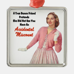 Funny Retro Bunco Ornament