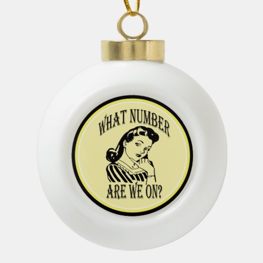 Funny Retro Bunco Player Keramische Bal Ornament (Voorkant)