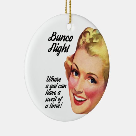 Funny Retro  Bunco Player zwelt een tijd uit Keramisch Ornament (Rechts)
