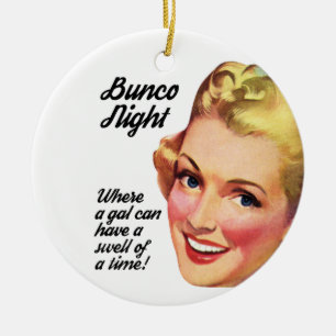 Funny Retro Bunco Player zwelt een tijd uit Keramisch Ornament