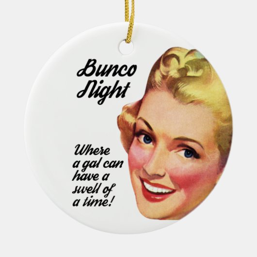 Funny Retro Bunco Player zwelt een tijd uit Keramisch Ornament (Voorkant)