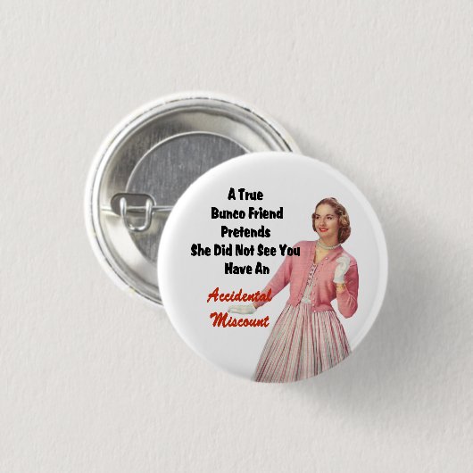 Funny Retro Bunco Prize Button (Voorkant /achterkant)