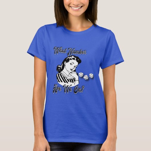 Funny Retro Bunco Shirt - wat voor nummer staan we (Voorkant)