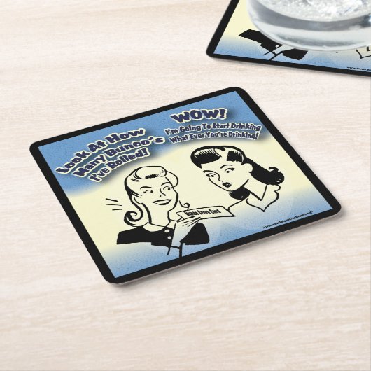 Funny Retro Bunco Women Kartonnen Onderzetters (Schuin)