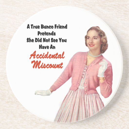 Funny Retro  Bunco Zandsteen Onderzetter (Voorkant)