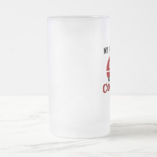 Funny Retro Camper Frosted Beer Mok (Center)