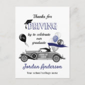 Funny Retro Car Drive by Afstuderen Hartelijk dank Briefkaart (Voorkant)