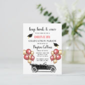Funny Retro Car DRIVE PER GraduPartij Briefkaart (Staand voorkant)