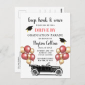 Funny Retro Car DRIVE PER GraduPartij Briefkaart (Voorkant / Achterkant)