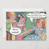 Funny  Retro Cartoon Comic Party Kaart (Voorkant)