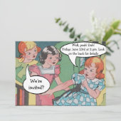 Funny  Retro Cartoon Comic Party Kaart (Staand voorkant)