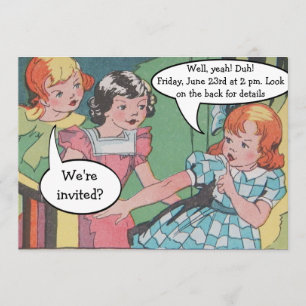 Funny Retro Cartoon Comic Party Kaart