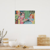 Funny  Retro Cartoon Comic Poster (Keuken)