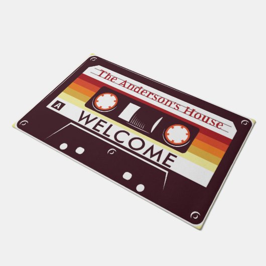  Funny Retro Cassette Mixtape Home Deurmat (Schuin)