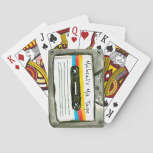 Funny retro cassette-tapemuziek pokerkaarten