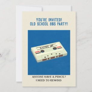 Funny Retro Cassettebandje terugspoelen met een po Kaart