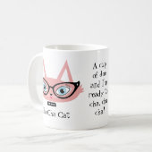 Funny Retro Cat Coffee Mok - Cha Cha Cat (Voorkant links)