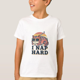 Funny Retro Cat Kids Graphic T-Shirt