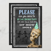 Funny Retro Chalkboard Kinder Partij Uitnodigingen (Voorkant / Achterkant)