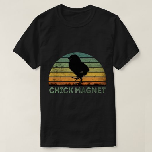 Funny  Retro Chick Magnet T-shirt (Design voorkant)