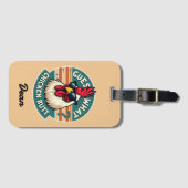  Funny Retro Chicken Butt Joke Design Bagagelabel (Voorkant (horizontaal))