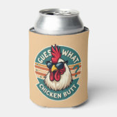 Funny Retro Chicken Butt Joke Design Blikjeskoeler (Blikje Voorkant)