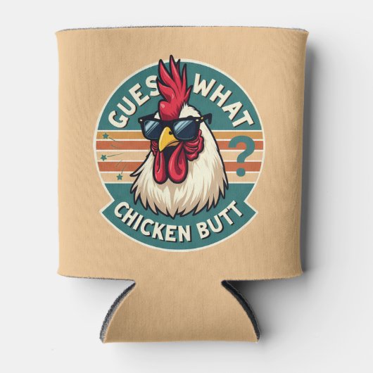 Funny Retro Chicken Butt Joke Design Blikjeskoeler (Voorkant)