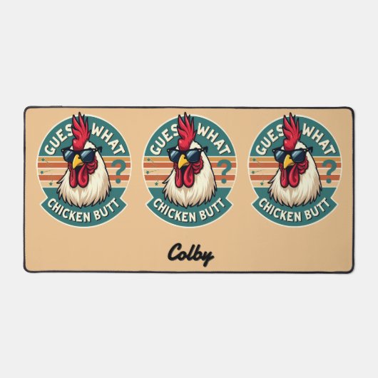 Funny Retro Chicken Butt Joke Design Bureaumat (Voorkant)