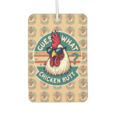 Funny Retro Chicken Butt Joke Design Luchtverfrisser (Voorkant)