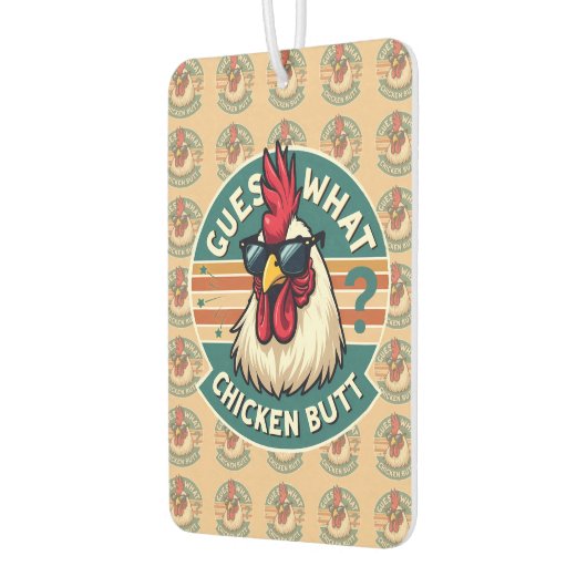  Funny Retro Chicken Butt Joke Design Luchtverfrisser (Links)