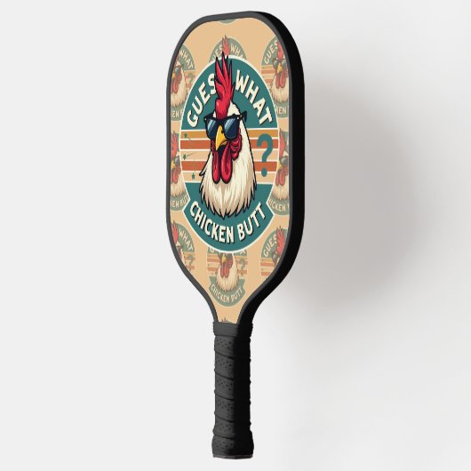  Funny Retro Chicken Butt Joke Design Pickleball Paddle (Links)