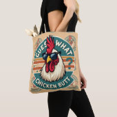  Funny Retro Chicken Butt Joke Design Tote Bag (Dichtbij)