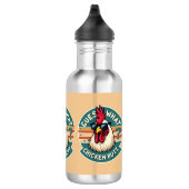 Funny Retro Chicken Butt Joke Design Waterfles (Rechts)