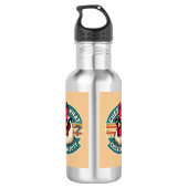 Funny Retro Chicken Butt Joke Design Waterfles (Achterkant)