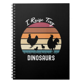 Funny Retro Chicken Gifts I Raise Tiny Dinosaurs Notitieboek