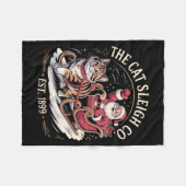 Funny Retro Christmas Cat  Fleece Deken (Voorkant (Horizontaal))