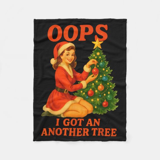 Funny Retro Christmas Oops I Got Another Tree  Fleece Deken (Voorkant)
