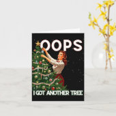 Funny Retro Christmas Oops I Got Another Tree Kaart (Gele Bloem)