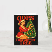 Funny Retro Christmas Oops I Got Another Tree Kaart (Voorkant)