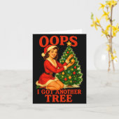 Funny Retro Christmas Oops I Got Another Tree Kaart (Gele Bloem)
