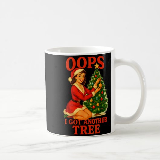 Funny Retro Christmas Oops I Got Another Tree  Koffiemok (Rechts)