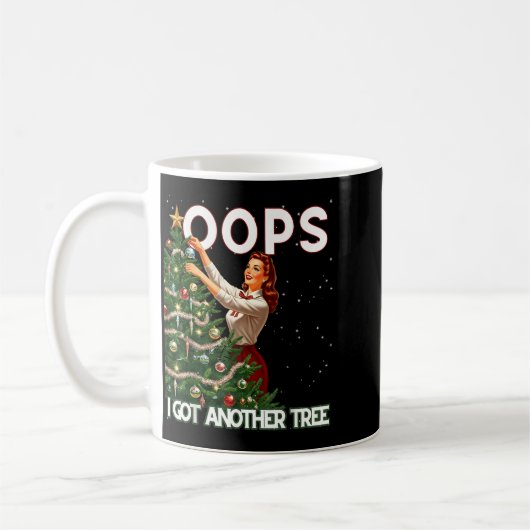 Funny Retro Christmas Oops I Got Another Tree  Koffiemok (Links)