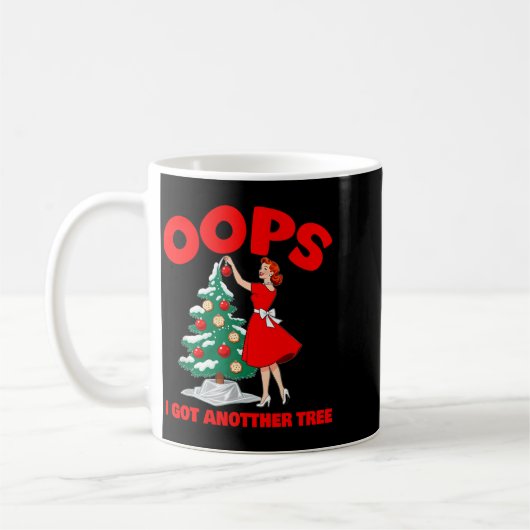 Funny Retro Christmas Oops I Got Another Tree Koffiemok (Links)