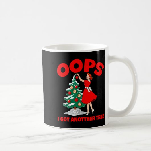 Funny Retro Christmas Oops I Got Another Tree Koffiemok (Rechts)