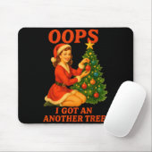 Funny Retro Christmas Oops I Got Another Tree Muismat (Met muis)