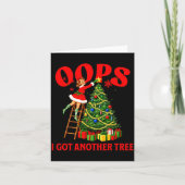 Funny Retro Christmas Oops I Got Another Tree Prem Kaart (Voorkant)