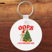Funny Retro Christmas Oops I Got Another Tree Prem Sleutelhanger (Voorkant)