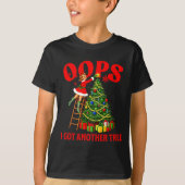 Funny Retro Christmas Oops I Got Another Tree Prem T-shirt (Voorkant)