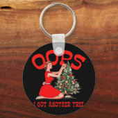 Funny Retro Christmas Oops I Got Another Tree Sleutelhanger (Voorkant)