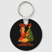 Funny Retro Christmas Oops I Got Another Tree  Sleutelhanger (Voorkant)